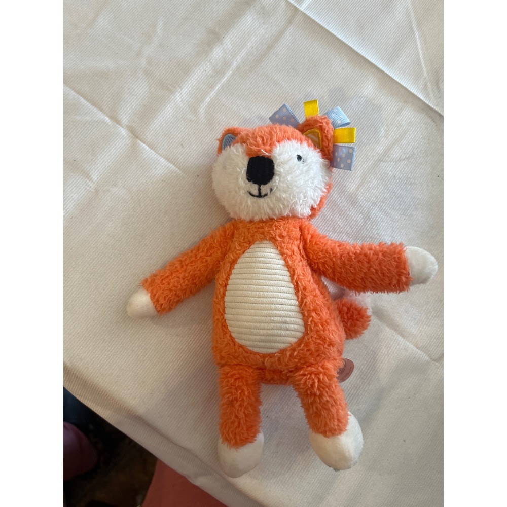 Make Believe Ideas Orange Fox Plush Stuffed Animal Ribbon Sensory Toy 2021 9.5"